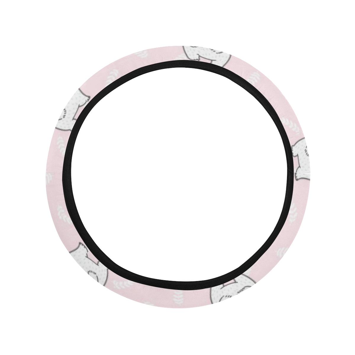 Polar Bear Pattern Print Design PB09 Steering Wheel Cover with Elastic Edge