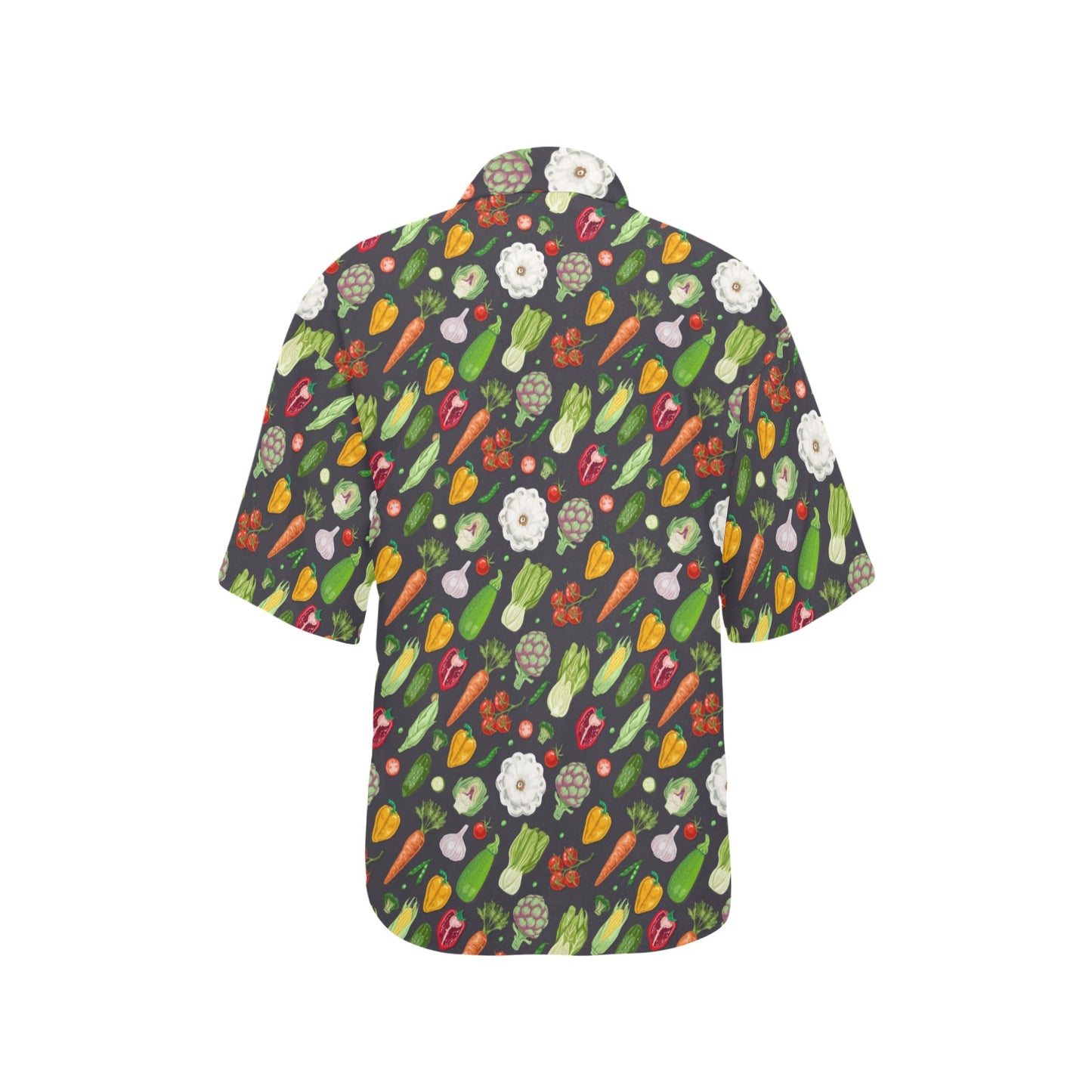 Vegan Pattern Themed Design Print Women's Hawaiian Shirt