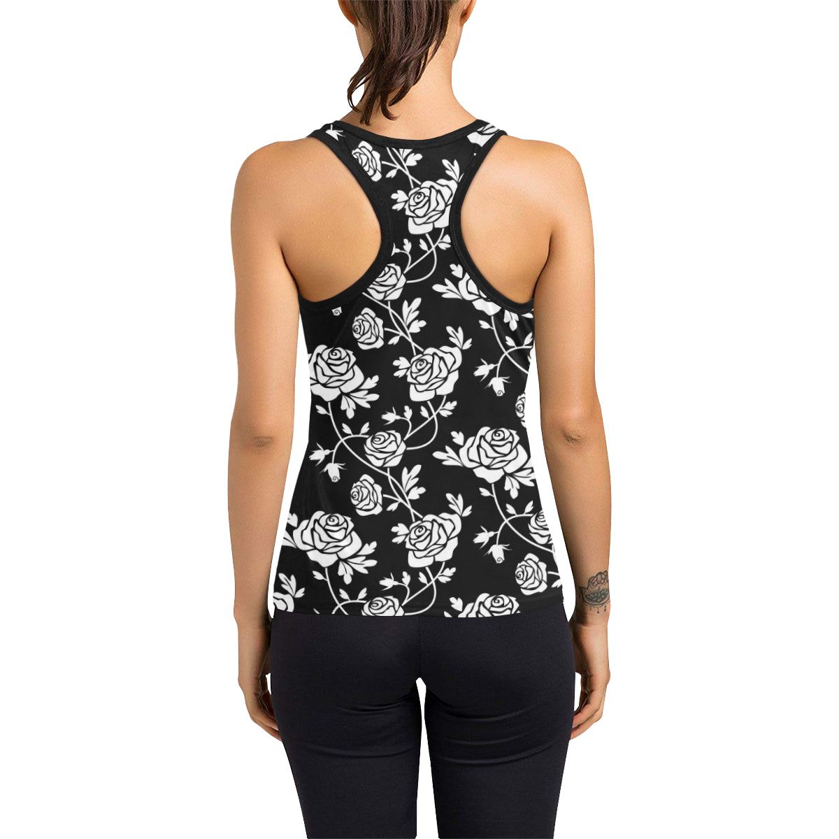 Rose Pattern Print Design RO013 Women's Racerback Tank Top