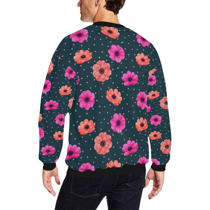 Anemone Pattern Print Design AM08 Men Long Sleeve Sweatshirt