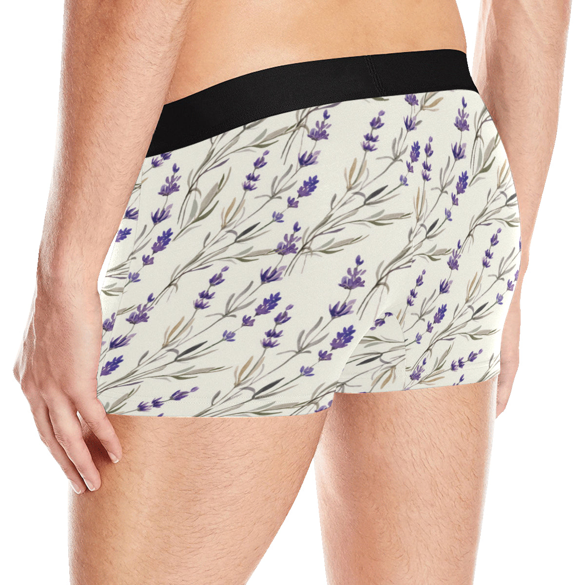 Lavender Pattern Print Design 01 Men's Boxer Briefs