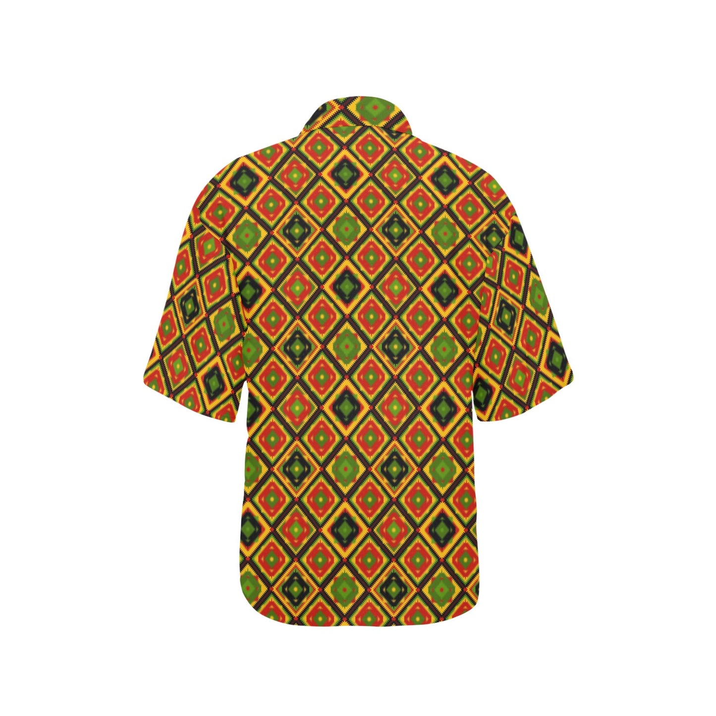 Rasta Reggae Color Pattern Women's Hawaiian Shirt