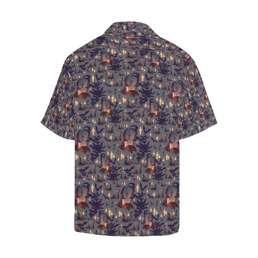 Creepy Graveyard Print Design LKS301 Men's Hawaiian Shirt