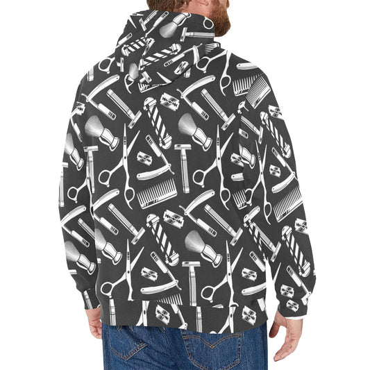 Barber Design Print Pattern JJ002 Men's Pullover Hoodie