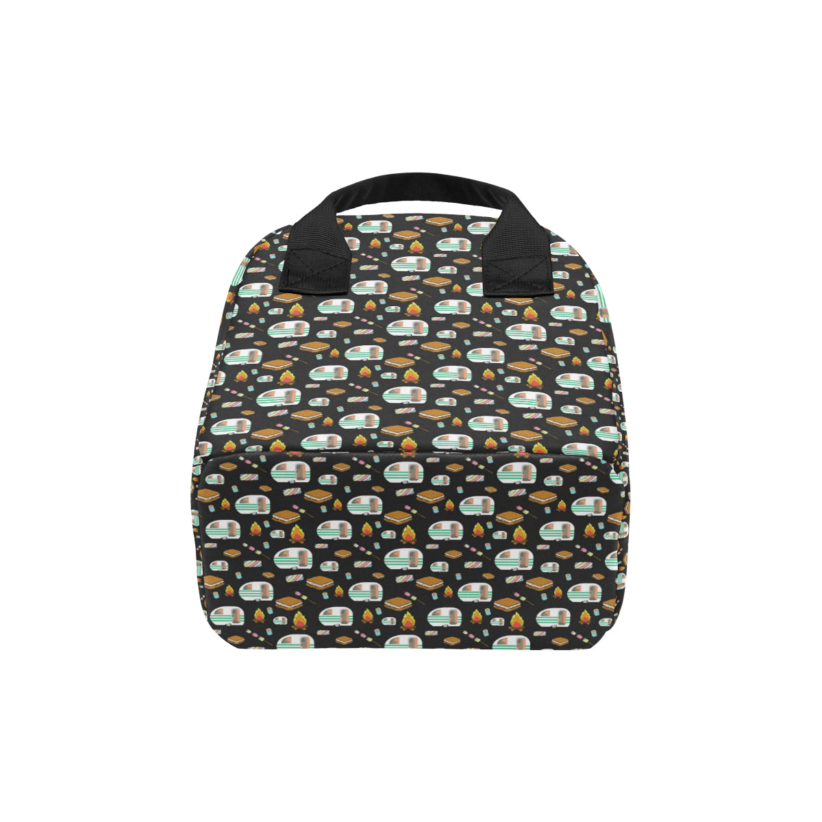 Camper marshmallow Camping Design Print Insulated Lunch Bag