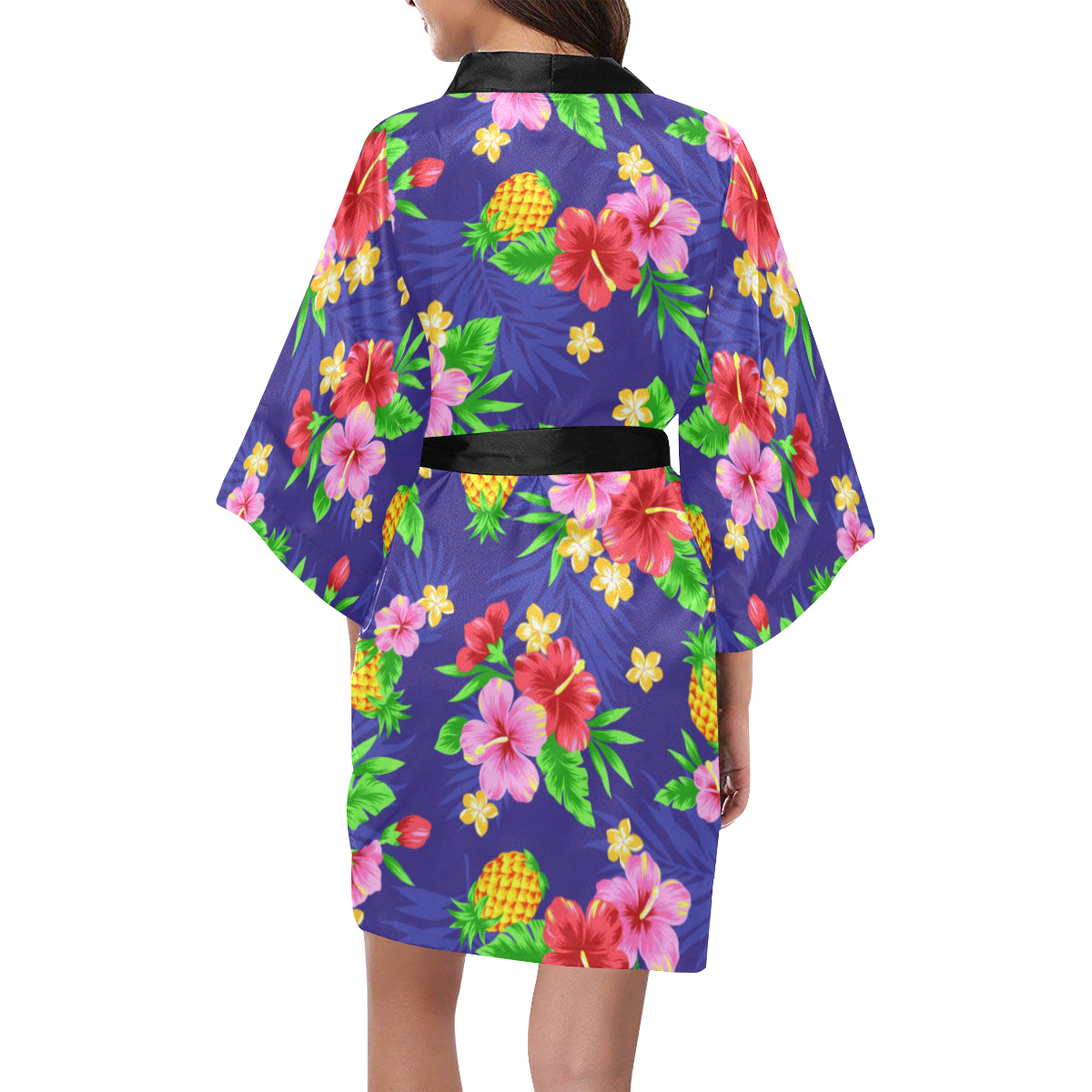 Hawaiian Themed Pattern Print Design H05 Women Kimono Robe