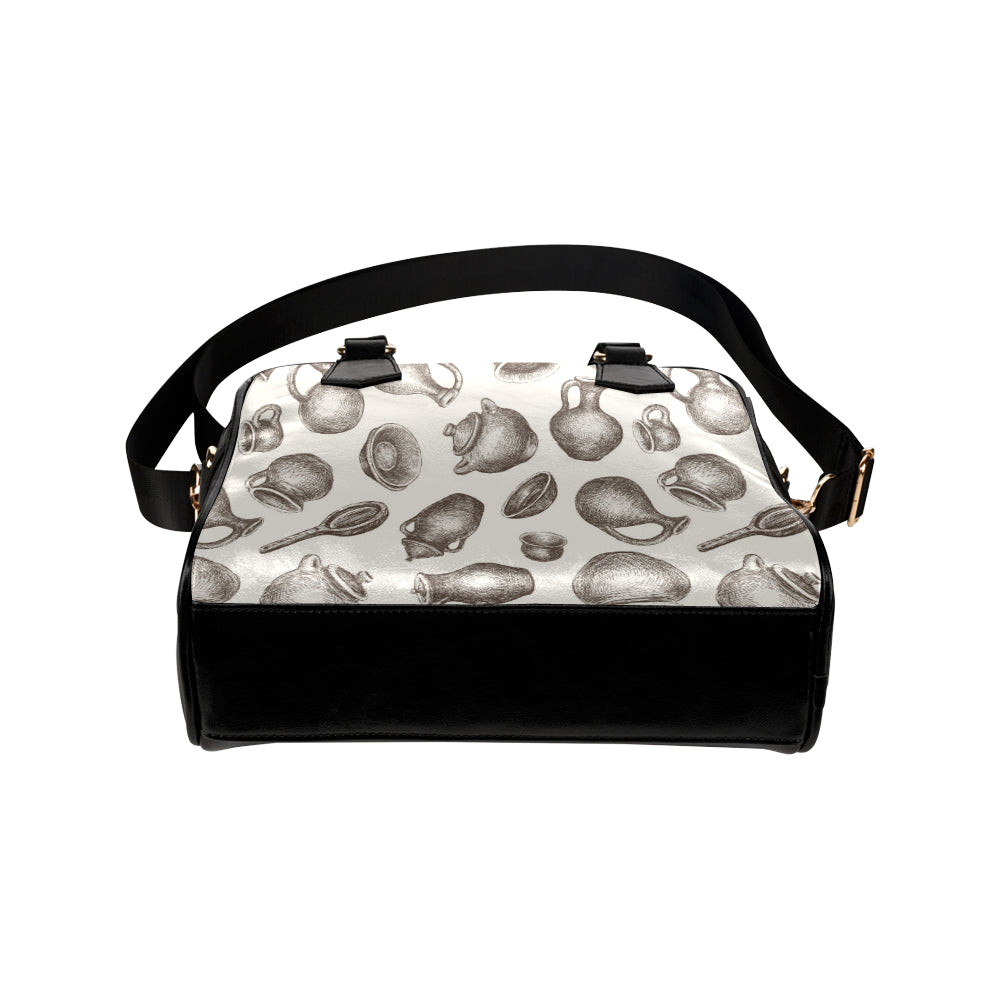Pottery Pattern Print Design A01 Shoulder Handbag