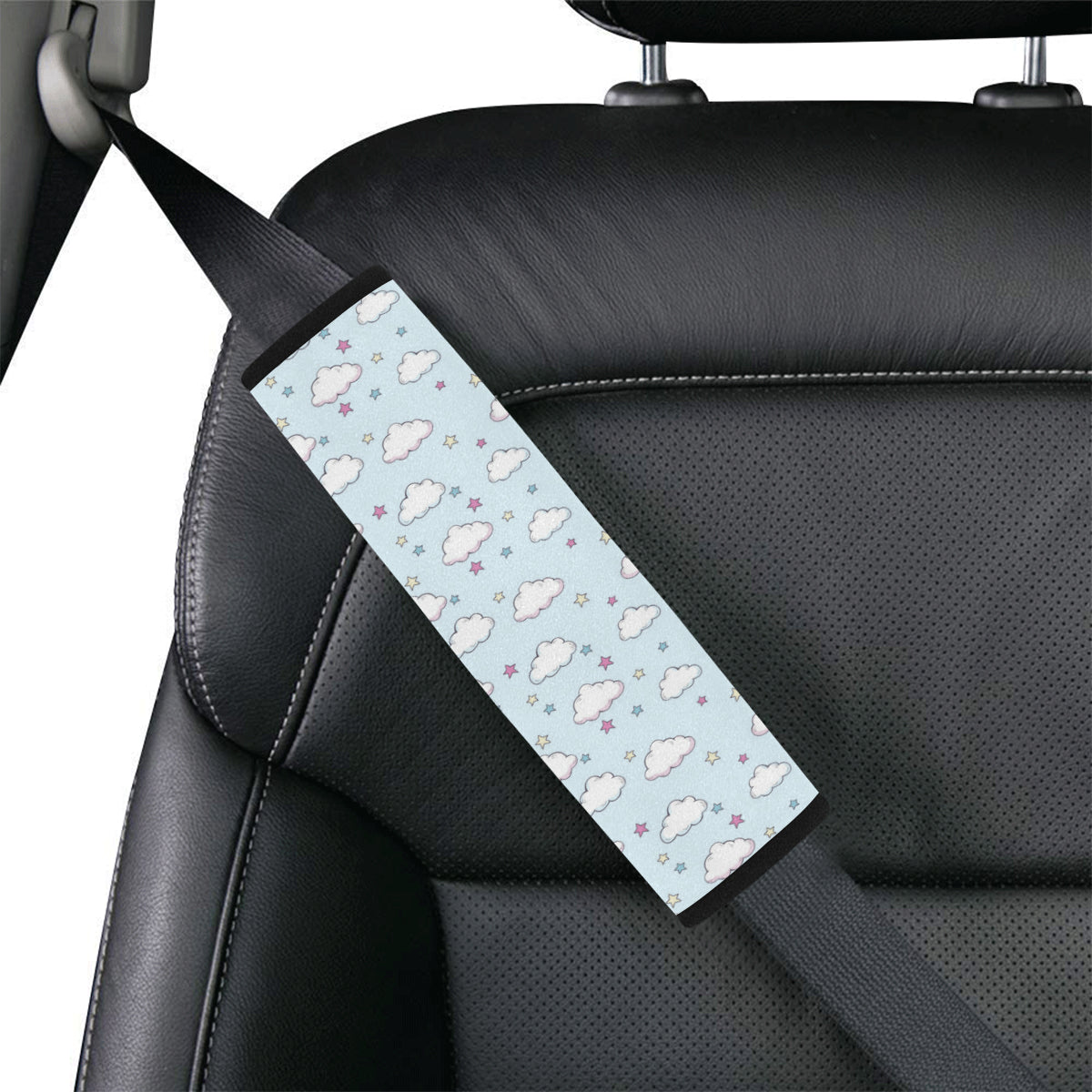 Cloud Pattern Print Design 01 Car Seat Belt Cover