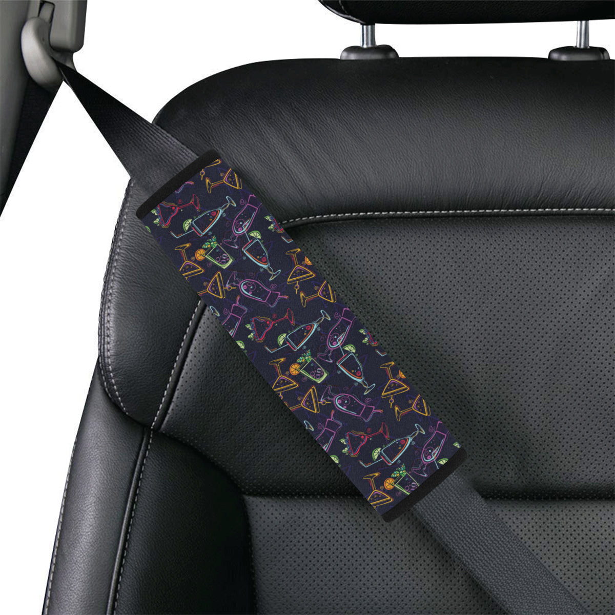 Cocktail Pattern Print Design 04 Car Seat Belt Cover
