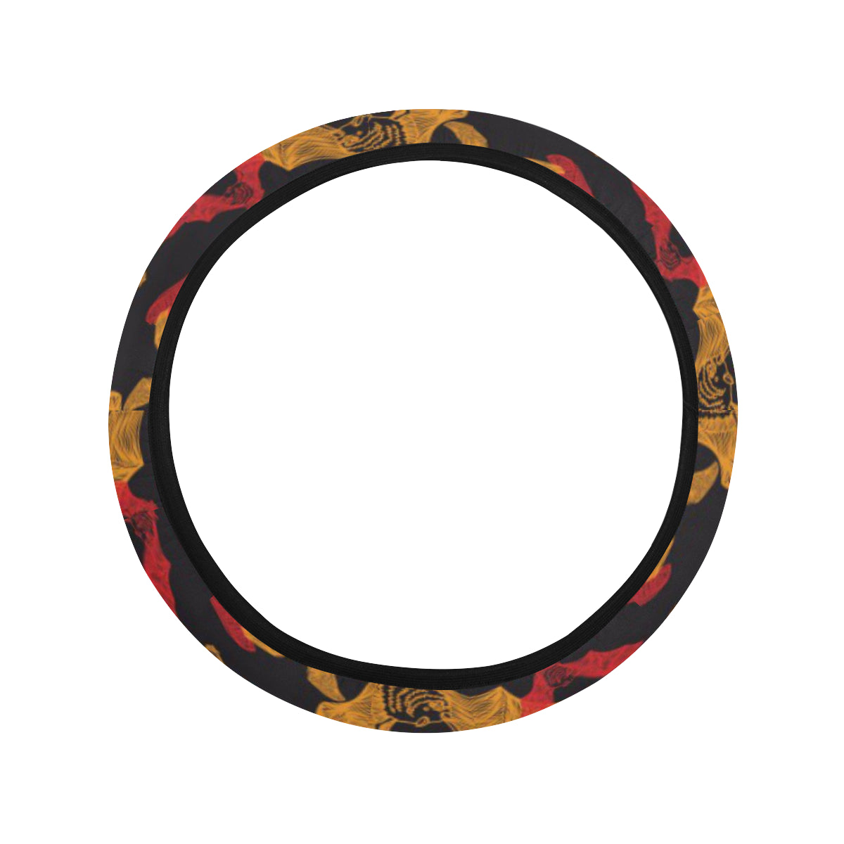 Bat Pattern Print Design 01 Steering Wheel Cover with Elastic Edge
