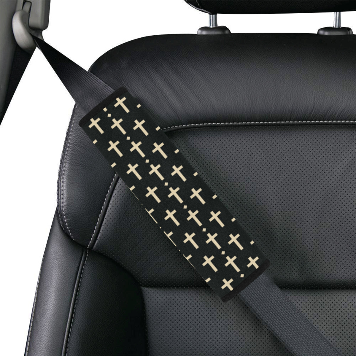 Cross Pattern Print Design 03 Car Seat Belt Cover
