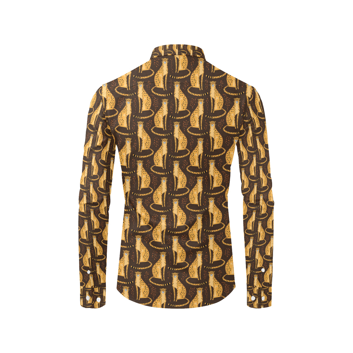 Cheetah Pattern Print Design 03 Men's Long Sleeve Shirt