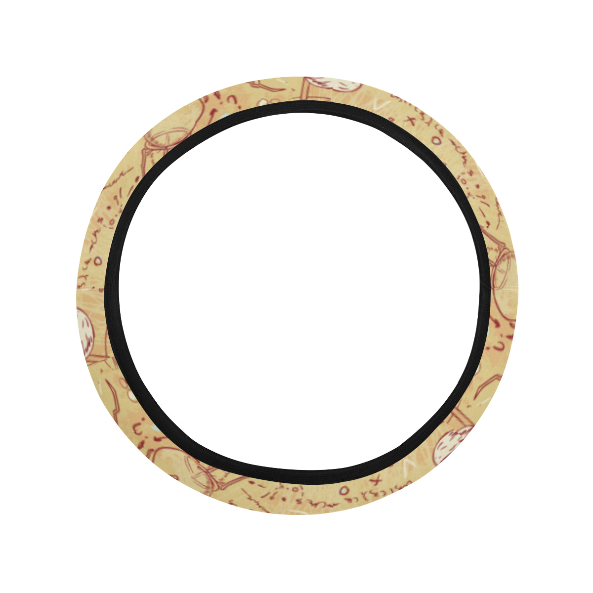 Chemical Pattern Print Design 01 Steering Wheel Cover with Elastic Edge