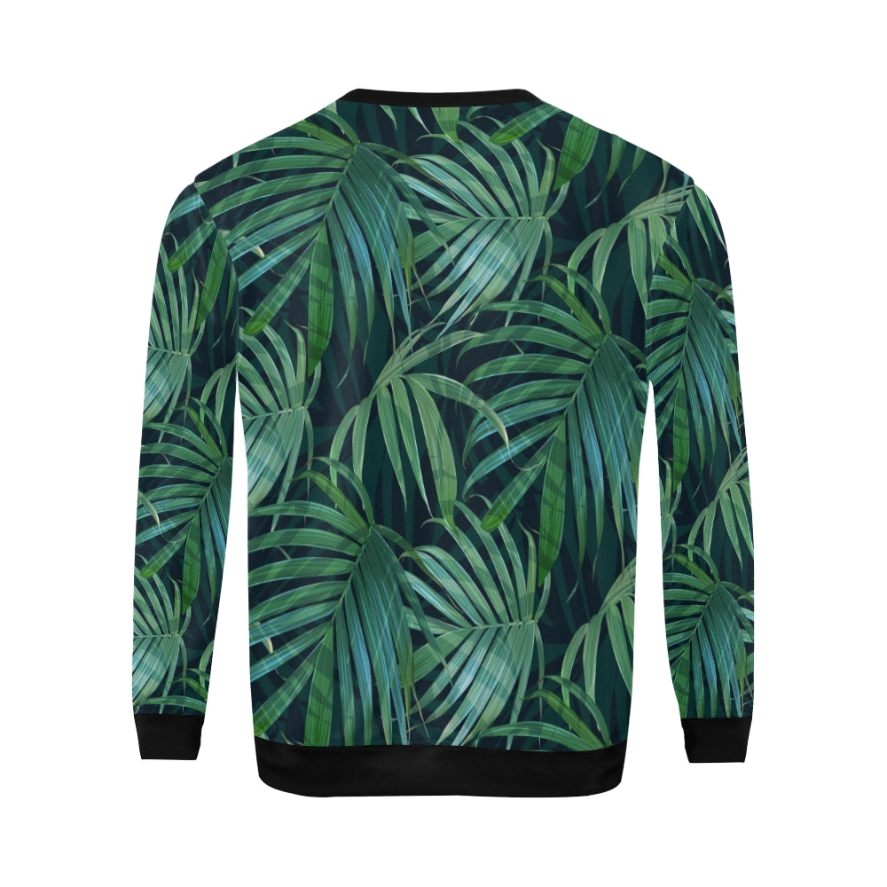 Tropical Flower Pattern Print Design TF011 Men Long Sleeve Sweatshirt