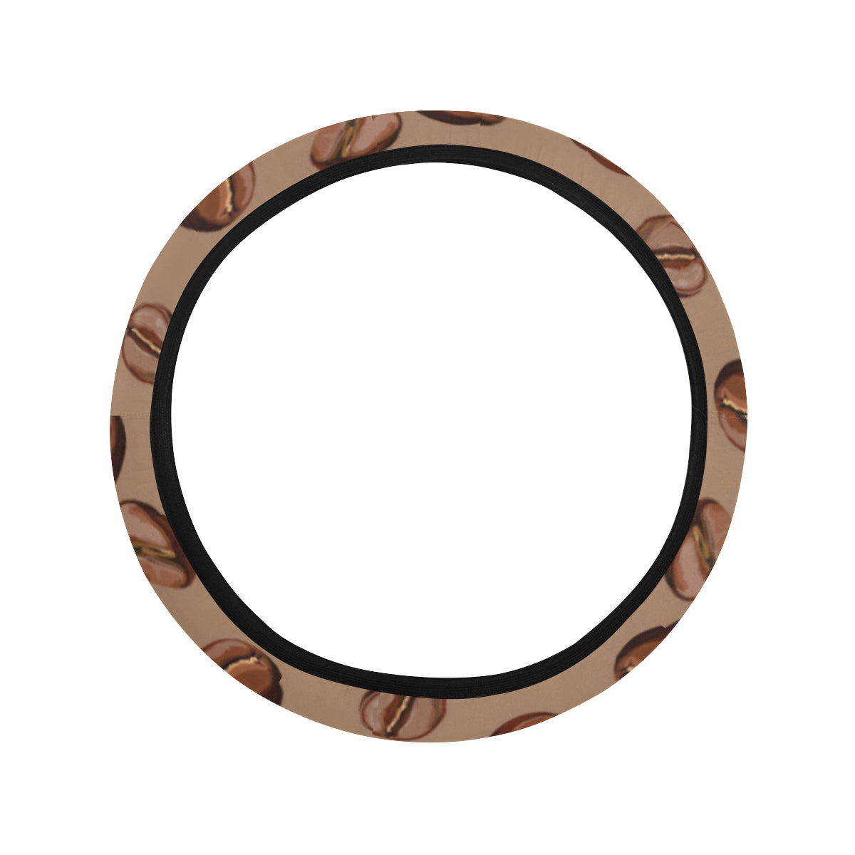 Coffee Pattern Print Design 07 Steering Wheel Cover with Elastic Edge