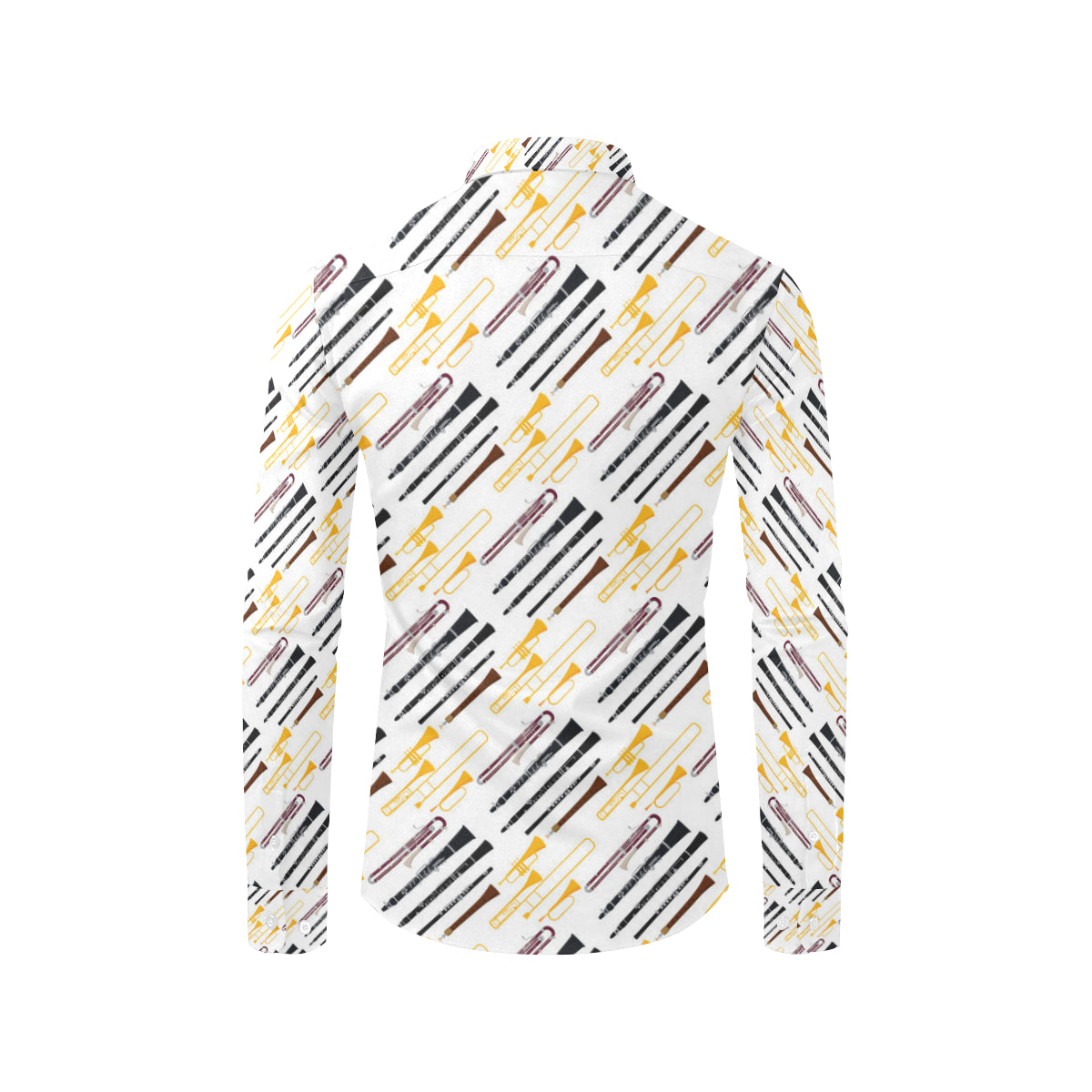 Clarinet Pattern Print Design 01 Men's Long Sleeve Shirt