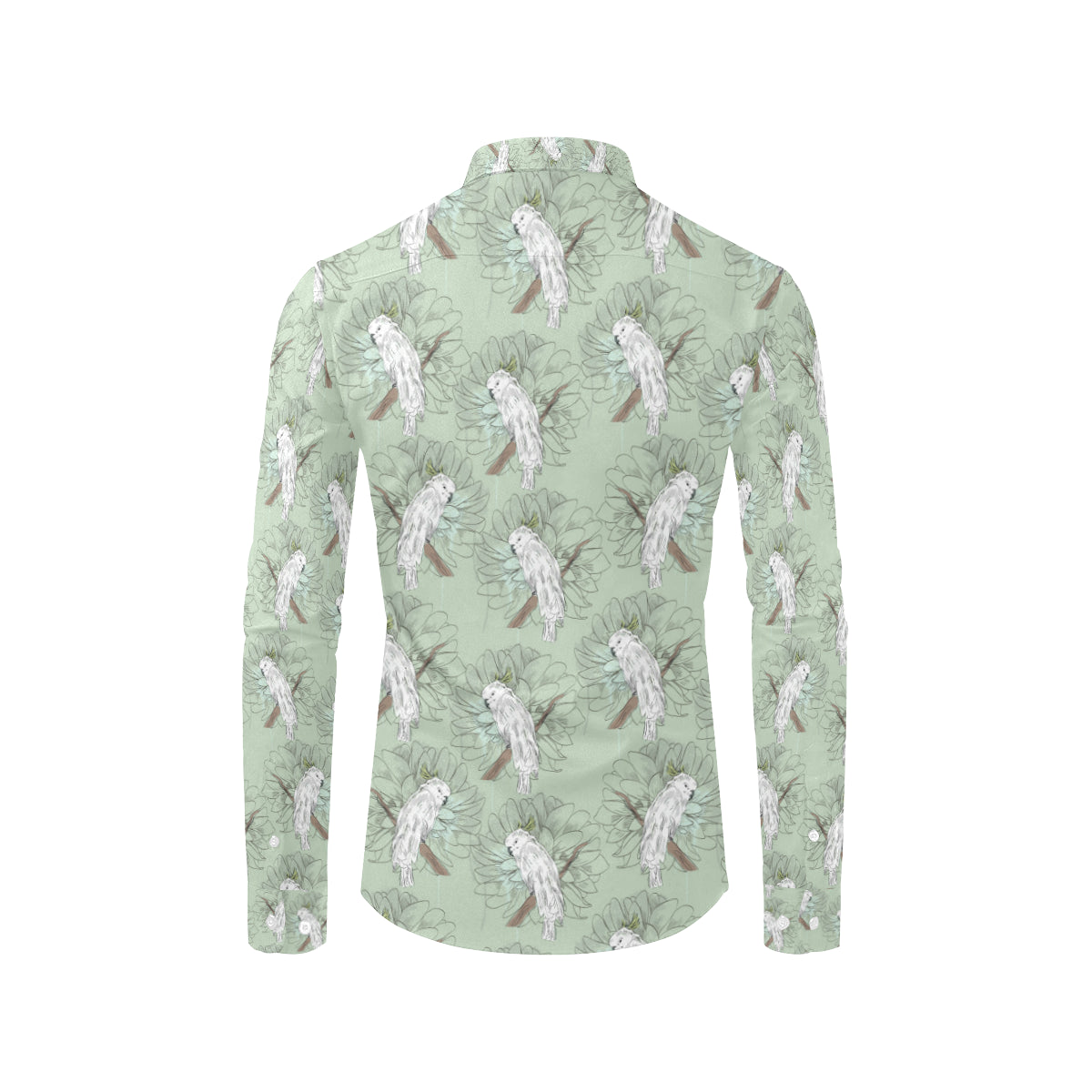 Cockatiel Pattern Print Design 01 Men's Long Sleeve Shirt