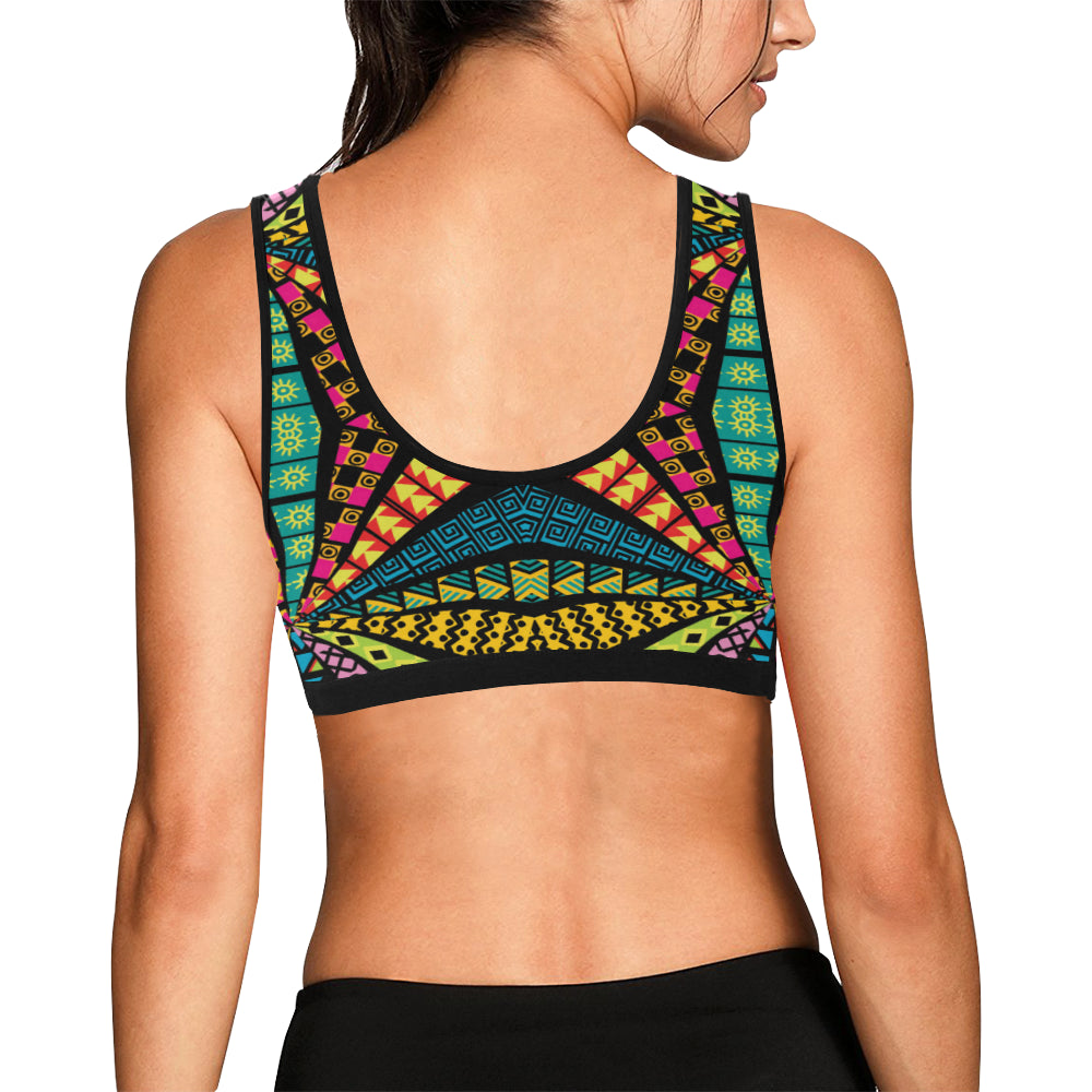 Kaleidoscope Pattern Print Design 05 Sports Bra