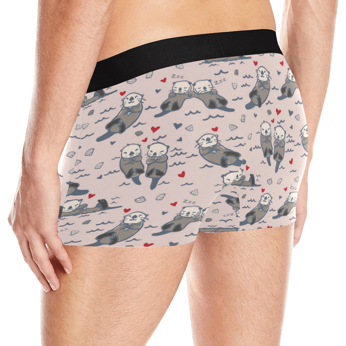 Sea Otter Pattern Print Design 02 Men's Boxer Briefs