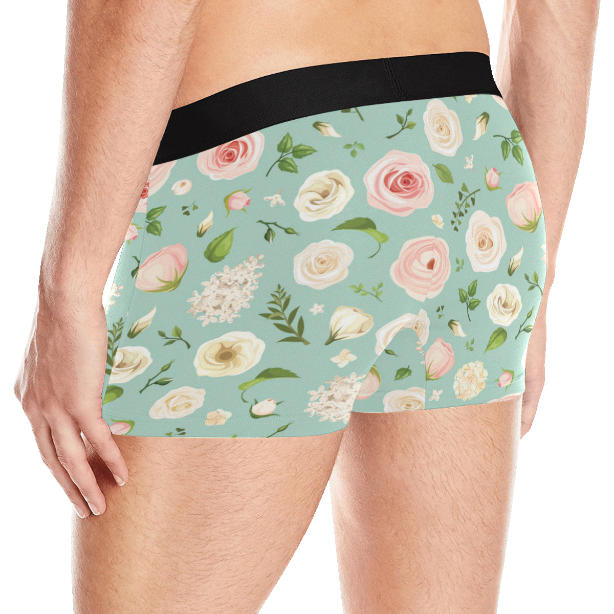 Lisianthus Pattern Print Design 01 Men's Boxer Briefs