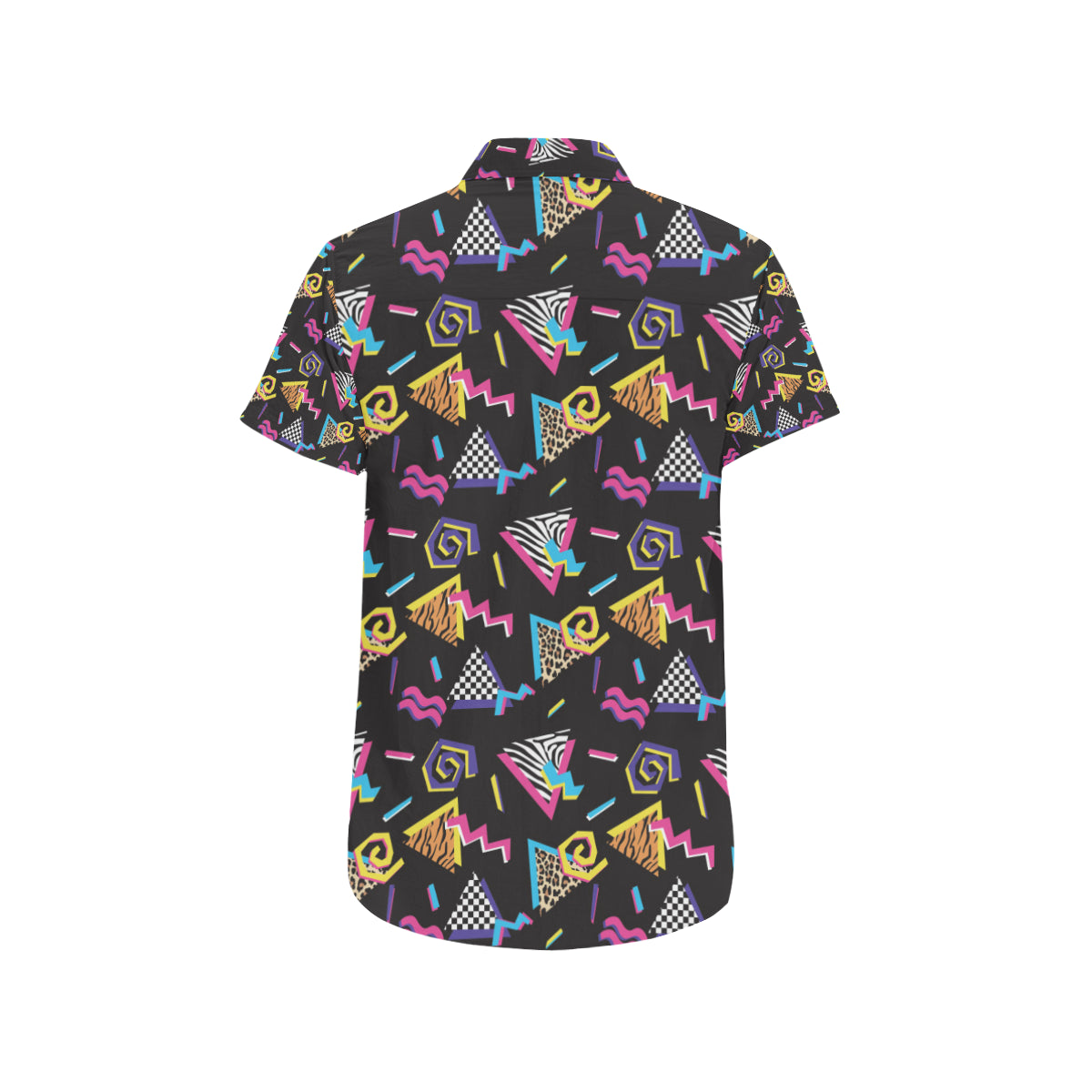 80s Pattern Print Design 3 Men's Short Sleeve Button Up Shirt