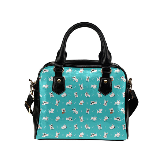 Bull Terriers Pattern Print Design 07 Shoulder Handbag