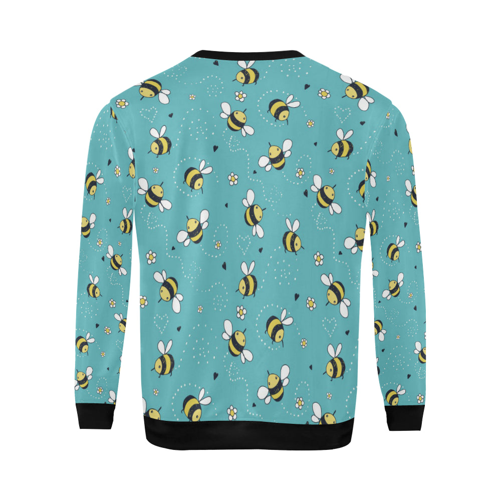 Bee Pattern Print Design BEE02 Men Long Sleeve Sweatshirt