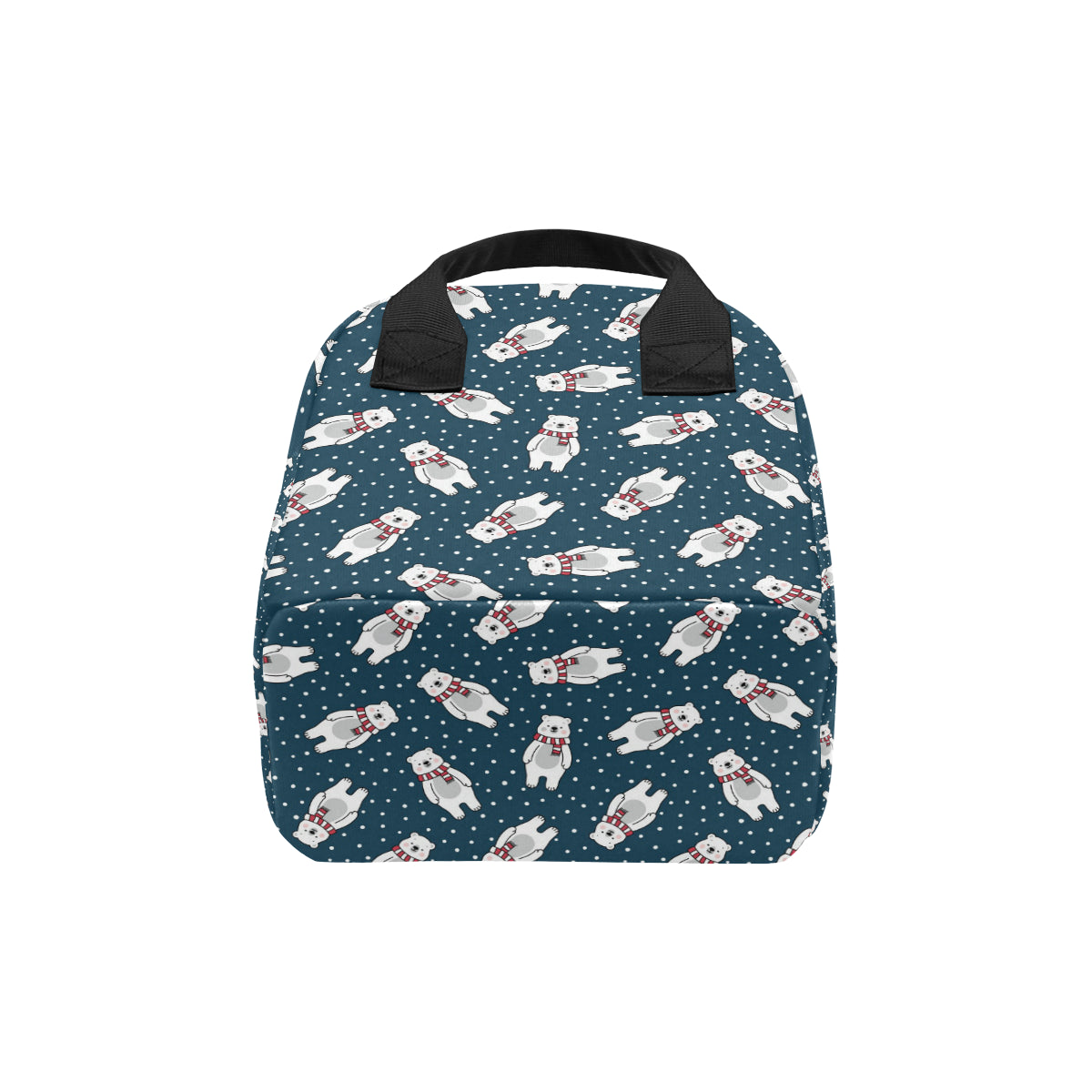 Polar Bear Pattern Print Design PB05 Insulated Lunch Bag