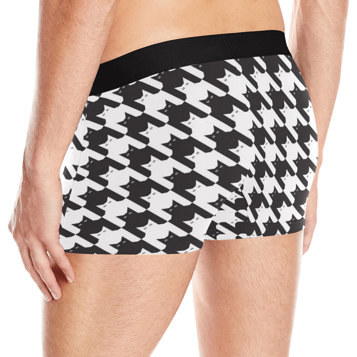 Cat HoundstoothPattern Print Design 01 Men's Boxer Briefs