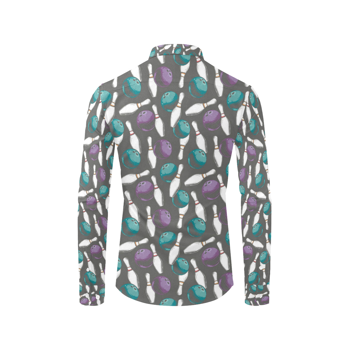 Bowling Pattern Print Design 03 Men's Long Sleeve Shirt