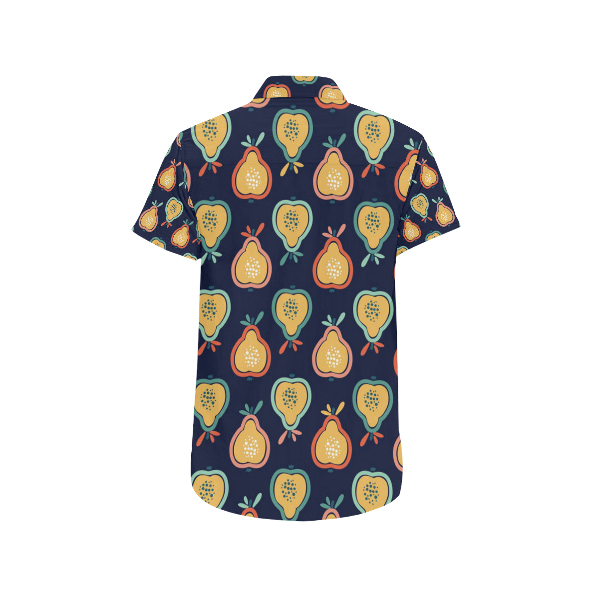 Pear Pattern Print Design PE03 Men's Short Sleeve Button Up Shirt