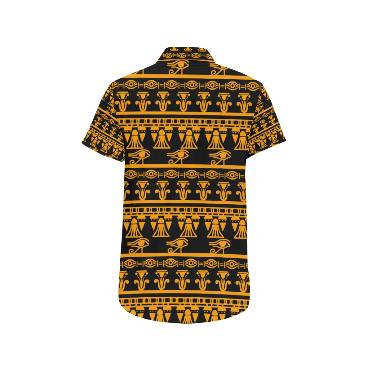 Eye of Horus Tribal Egypt Pattern Men's Short Sleeve Button Up Shirt