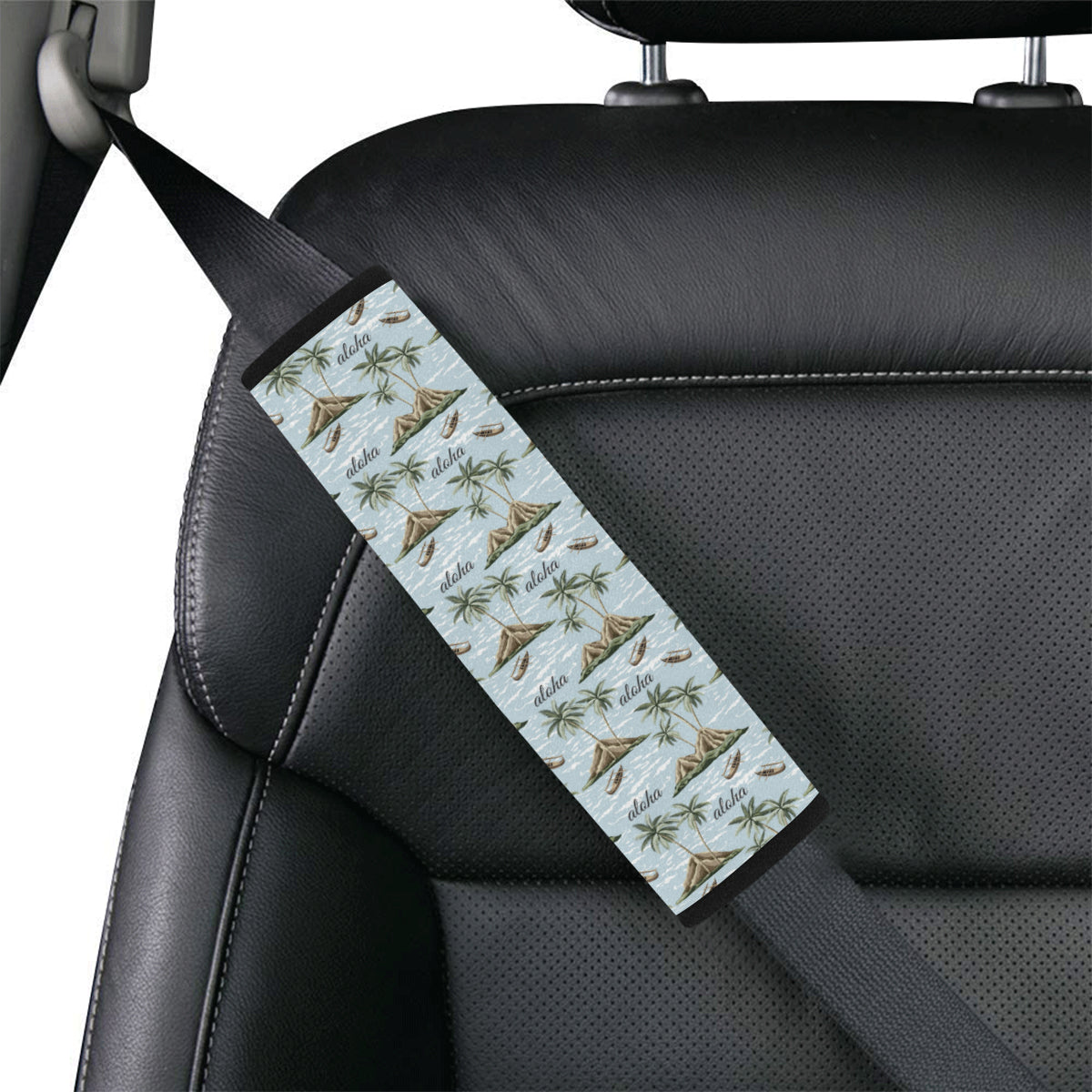Aloha Hawaii island Design Themed Print Car Seat Belt Cover