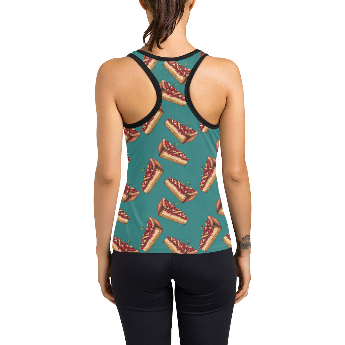 Cheesecake Cherry Pattern Print Design CK03 Women's Racerback Tank Top