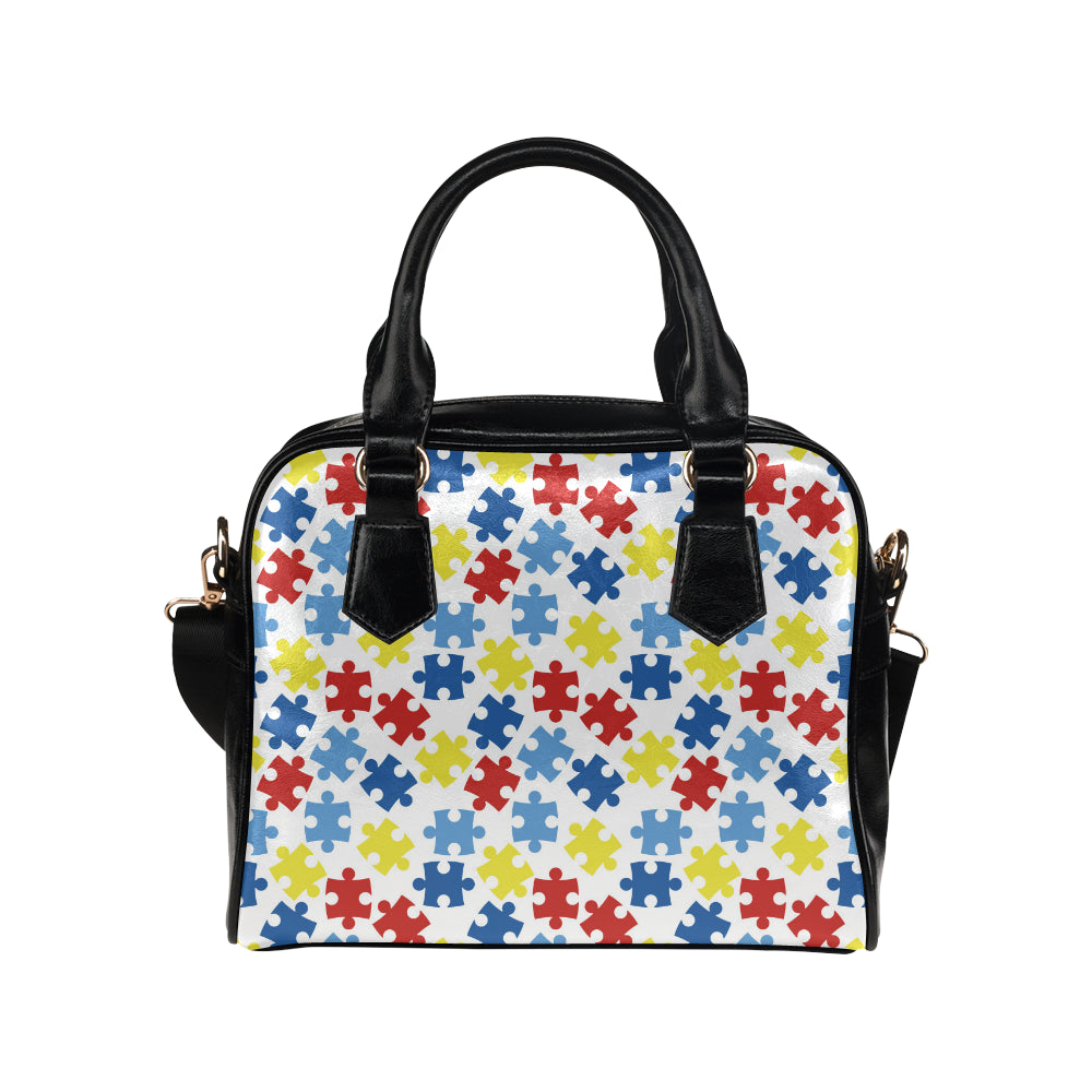 Autism Awareness Pattern Print Design 04 Shoulder Handbag