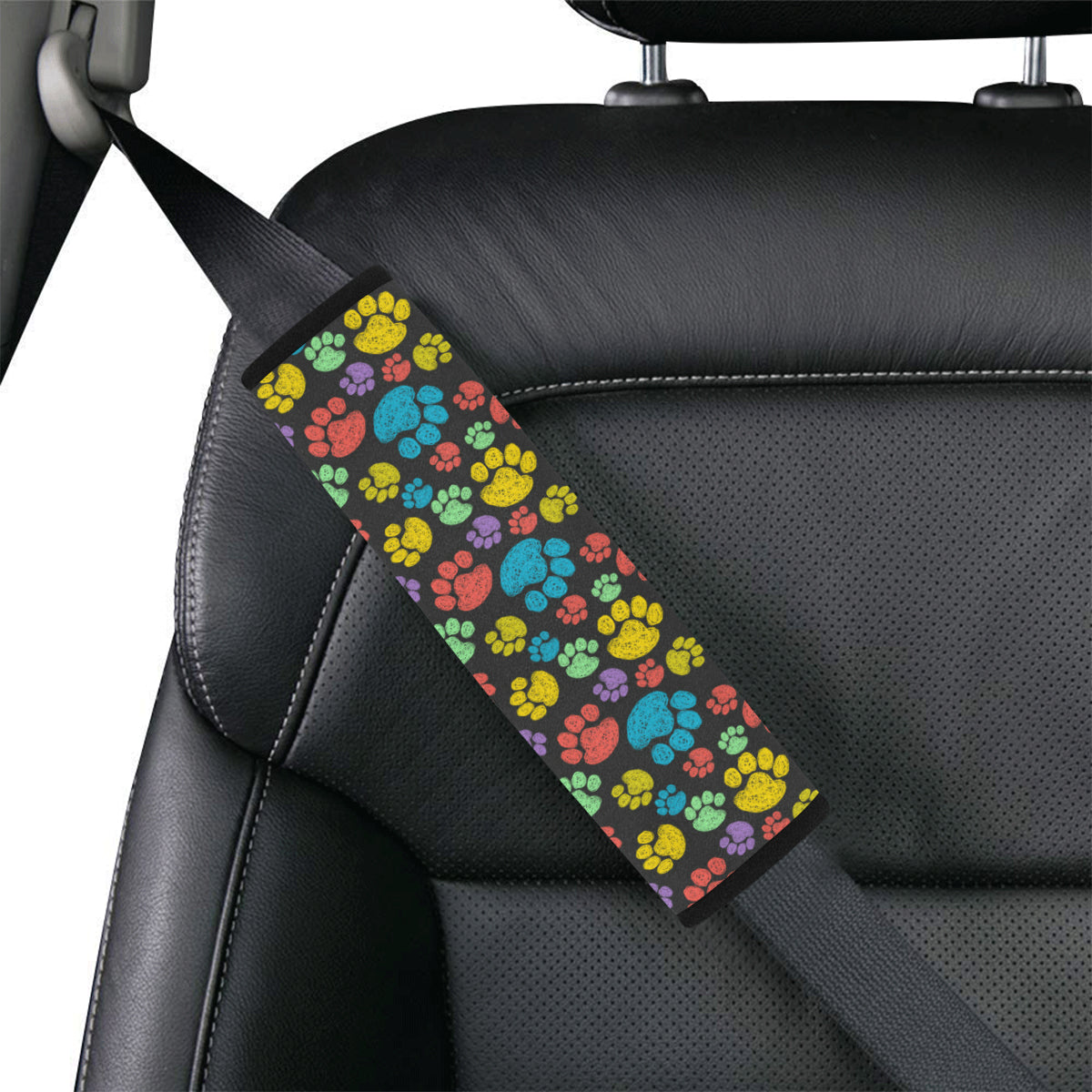 Paw Colorful Print Car Seat Belt Cover