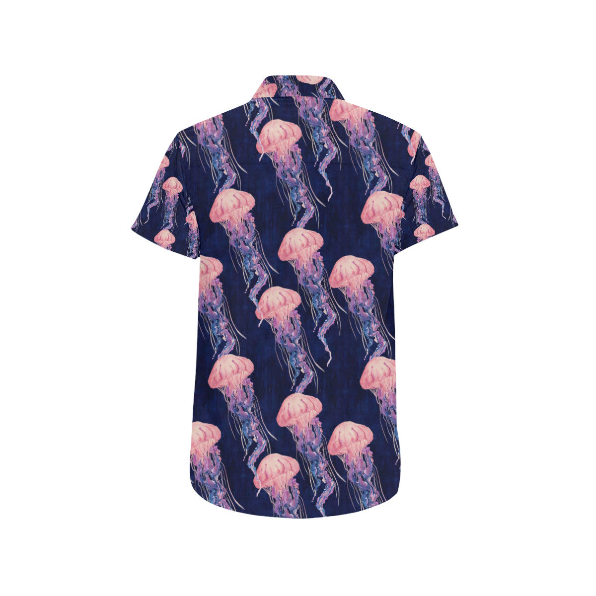 Jellyfish Pattern Print Design 03 Men's Short Sleeve Button Up Shirt