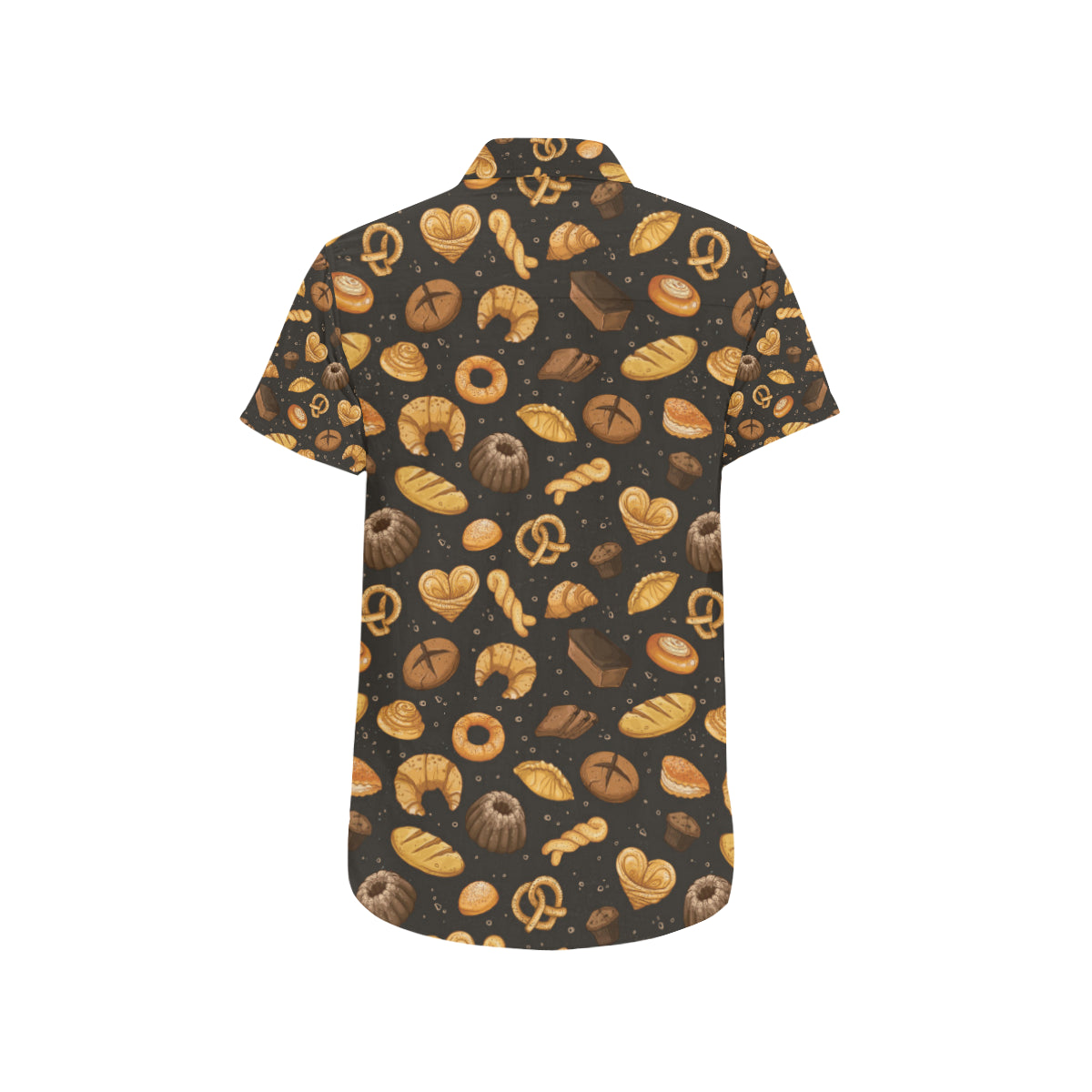 Bread Pattern Print Design 05 Men's Short Sleeve Button Up Shirt