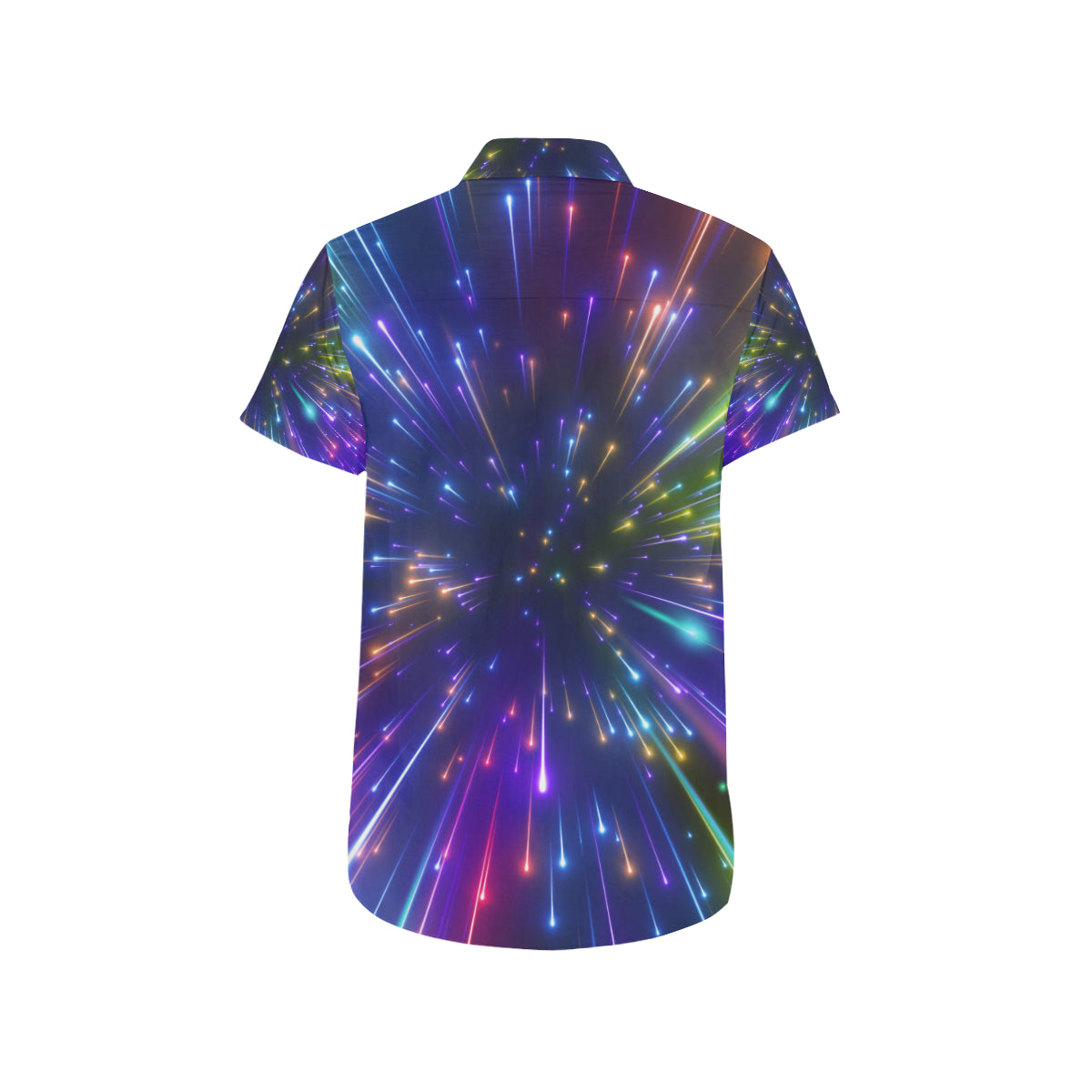 Celestial Rainbow Speed Light Men's Short Sleeve Button Up Shirt