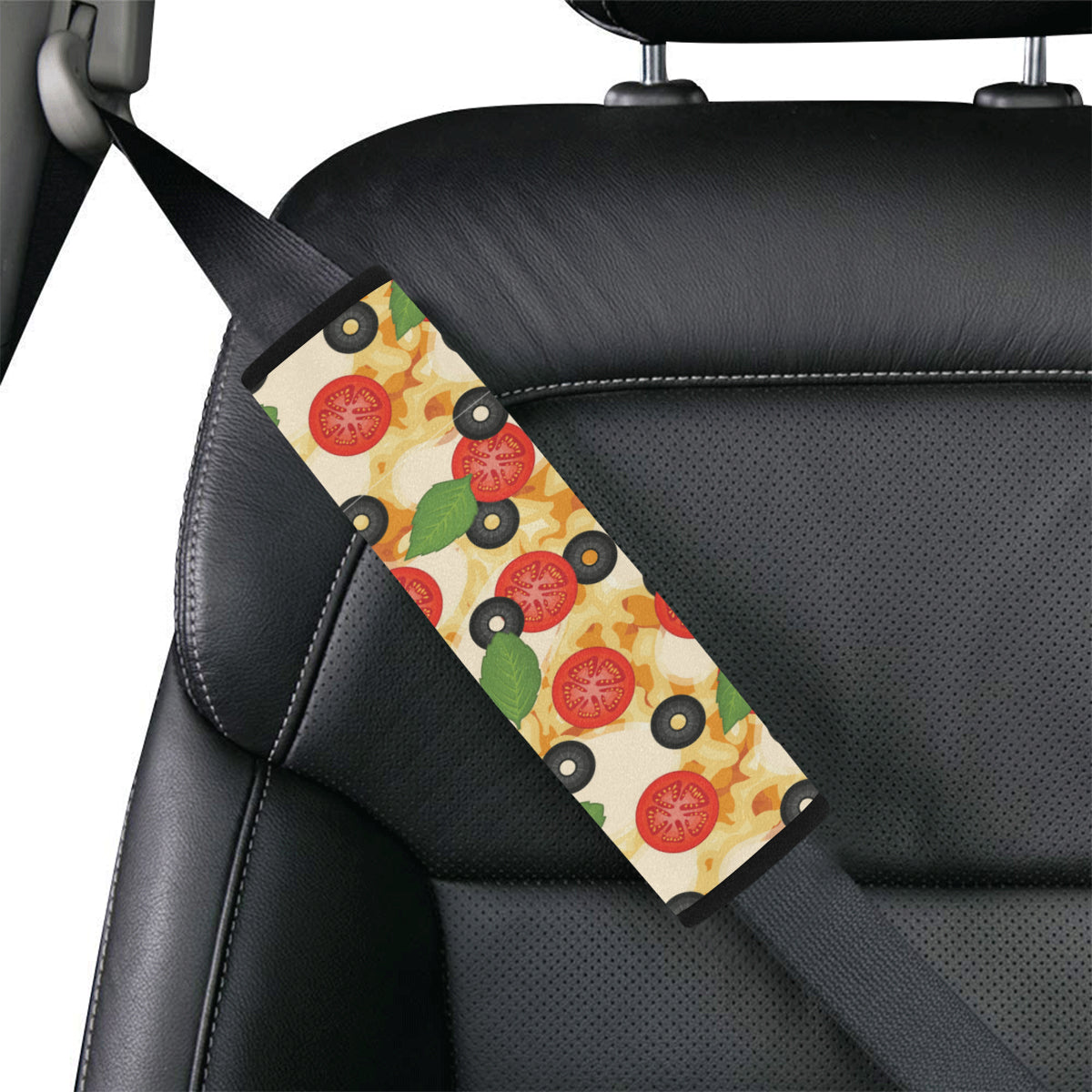 Pizza Pattern Print Design A05 Car Seat Belt Cover