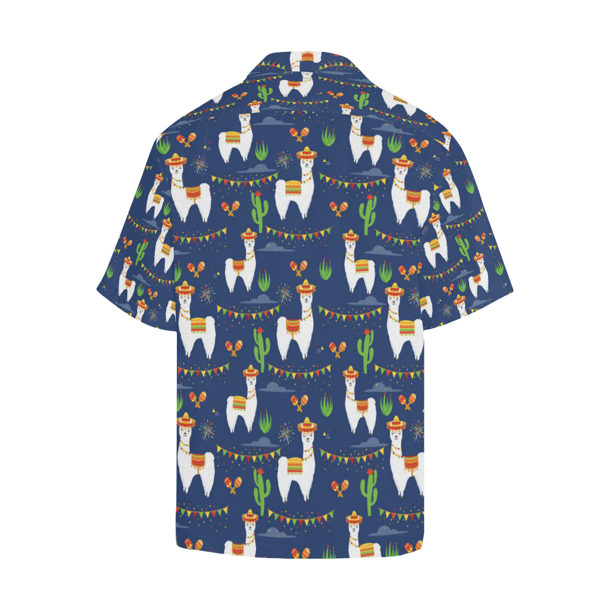 Llama Cactus Pattern Print Design 05 Men's Hawaiian Shirt