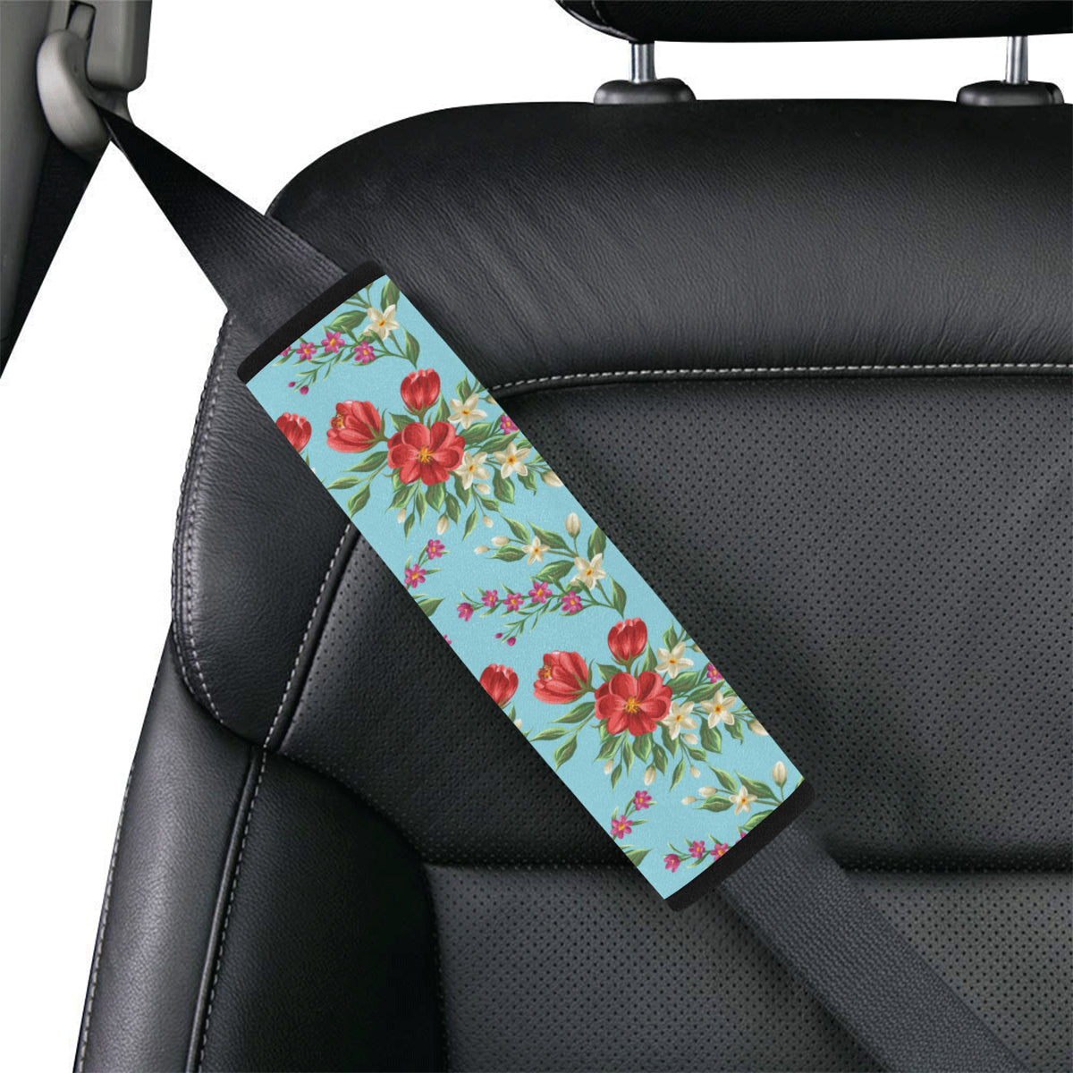 Summer Floral Pattern Print Design SF011 Car Seat Belt Cover
