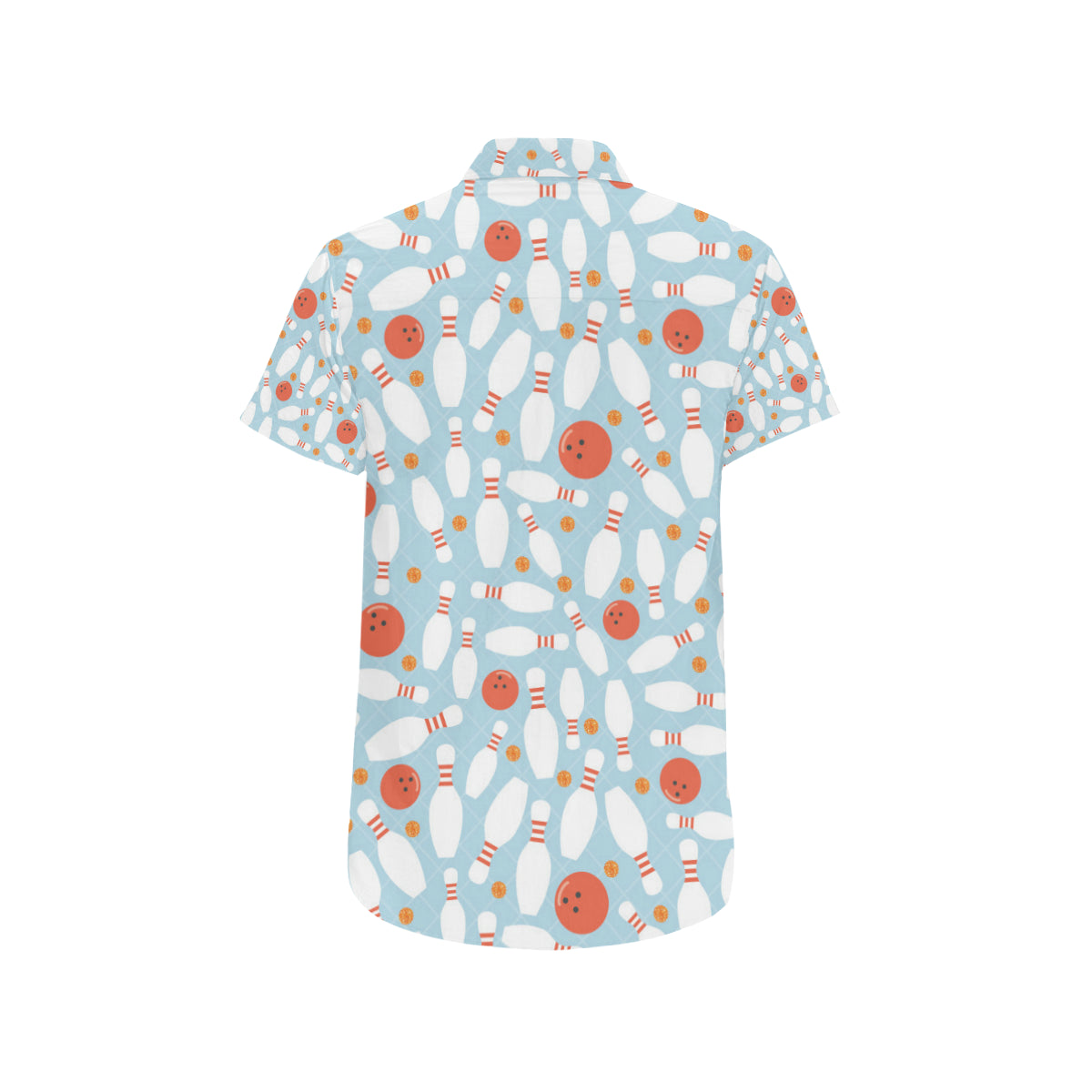 Bowling Pattern Print Design 09 Men's Short Sleeve Button Up Shirt