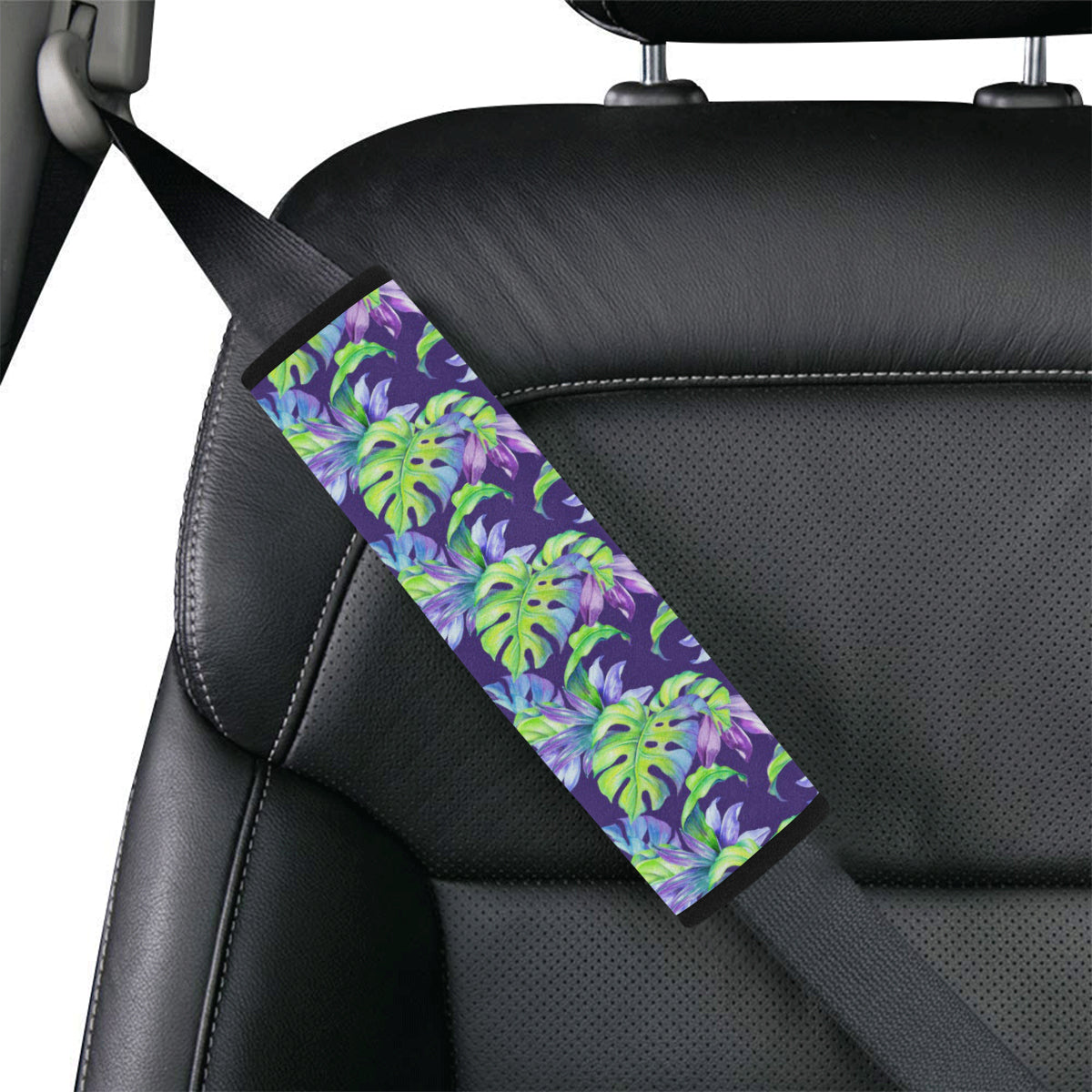 Tropical Flower Pattern Print Design TF019 Car Seat Belt Cover