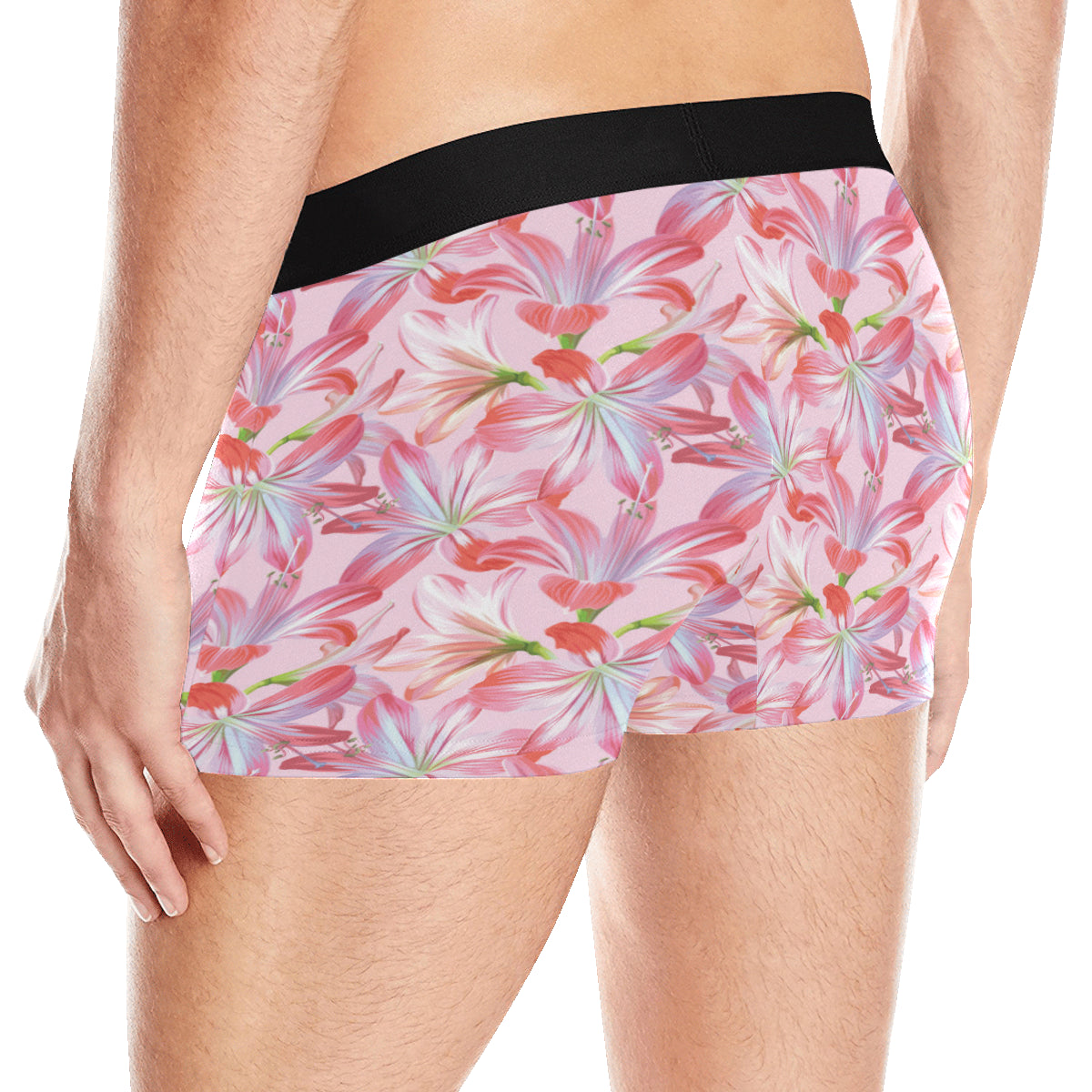 Amaryllis Pattern Print Design 02 Men's Boxer Briefs