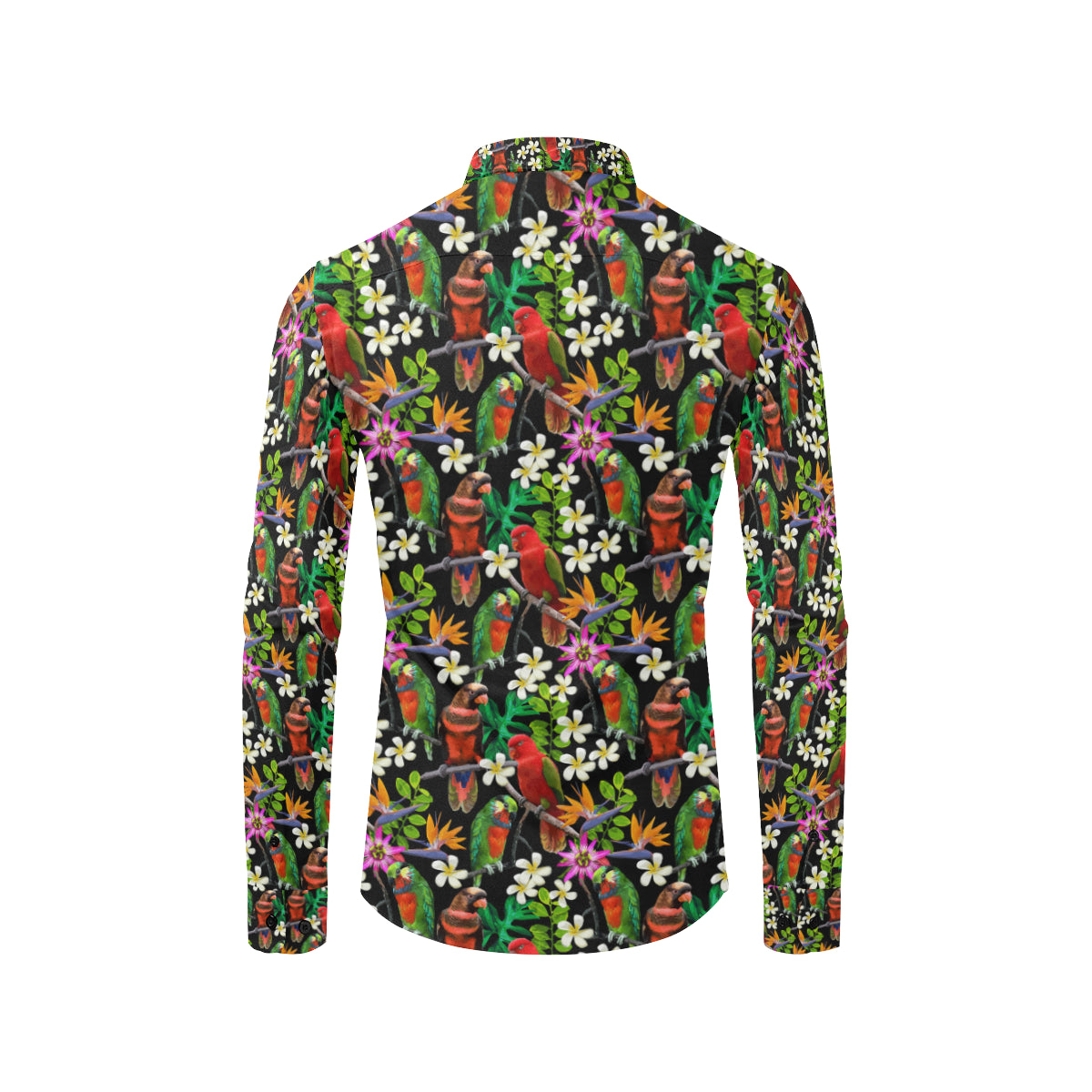 Parrot Design Print Men's Long Sleeve Shirt