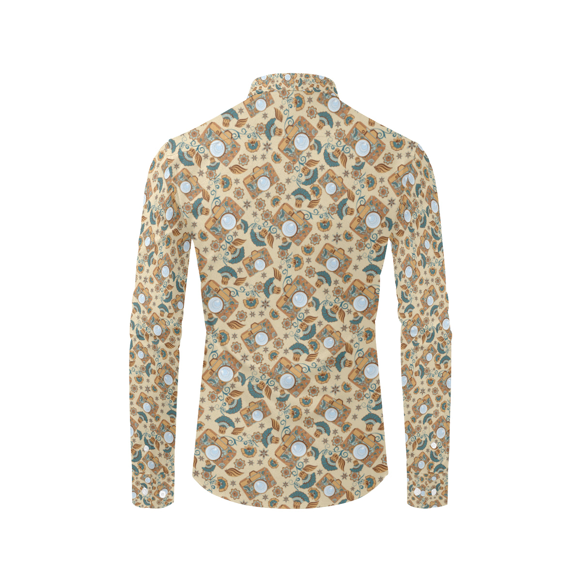 Camera Pattern Print Design 05 Men's Long Sleeve Shirt
