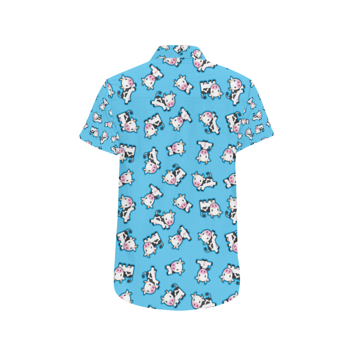 Cow Pattern Print Design 01 Men's Short Sleeve Button Up Shirt