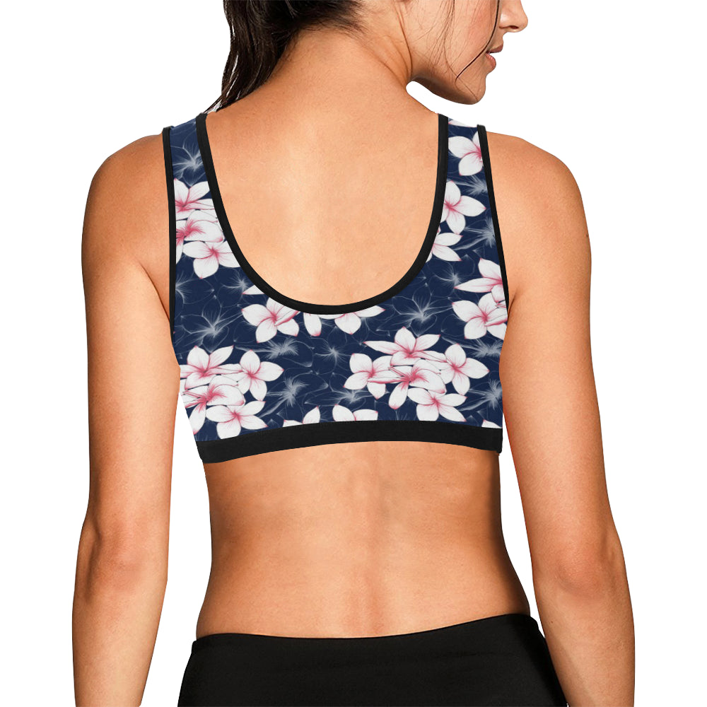 Plumeria Pattern Print Design PM017 Sports Bra