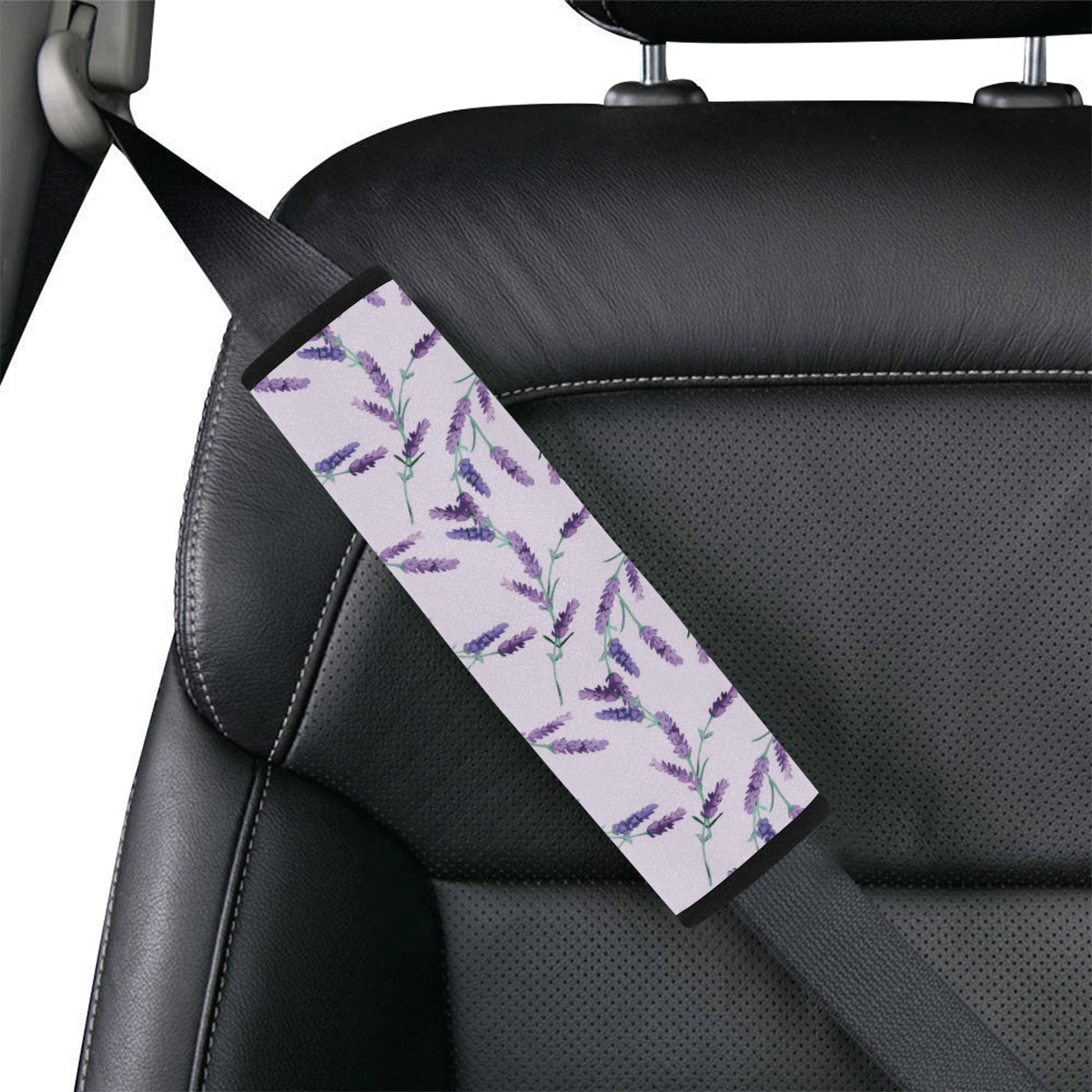 Lavender Pattern Print Design 02 Car Seat Belt Cover